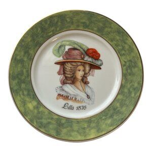 Vintage St. Martin Limoges Lilla 1876 Portrait Plate Hand Decorated San Marino 7